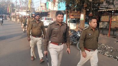 Photo of सरस्वती पूजा को लेकर जिले में सुरक्षा का सख्त पहरा, सिटी हॉक्स का फ्लैग मार्च*